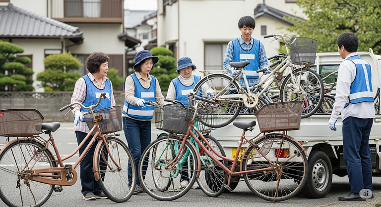 不要自転車の引き取りと無料サービス