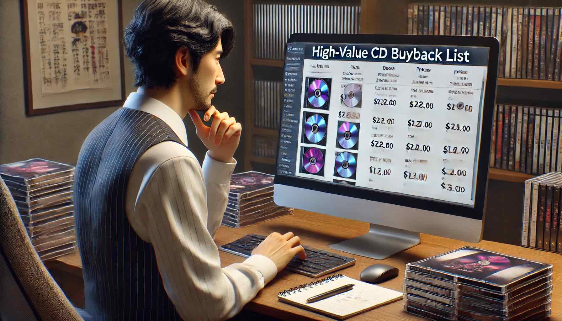 HMVの買取リストで参考価格を調べる