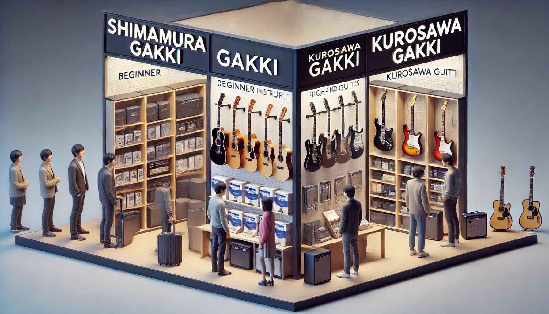 島村楽器とクロサワ楽器を比較