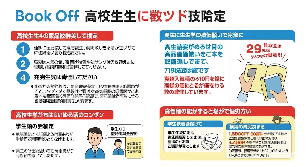 ブックオフ買取 高校生が注意すべきこと