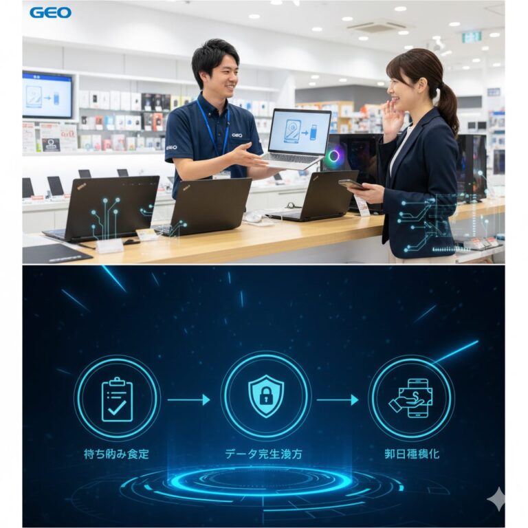 ゲオパソコン買取データ消去の評判と流れを解説 - シン・買取.com