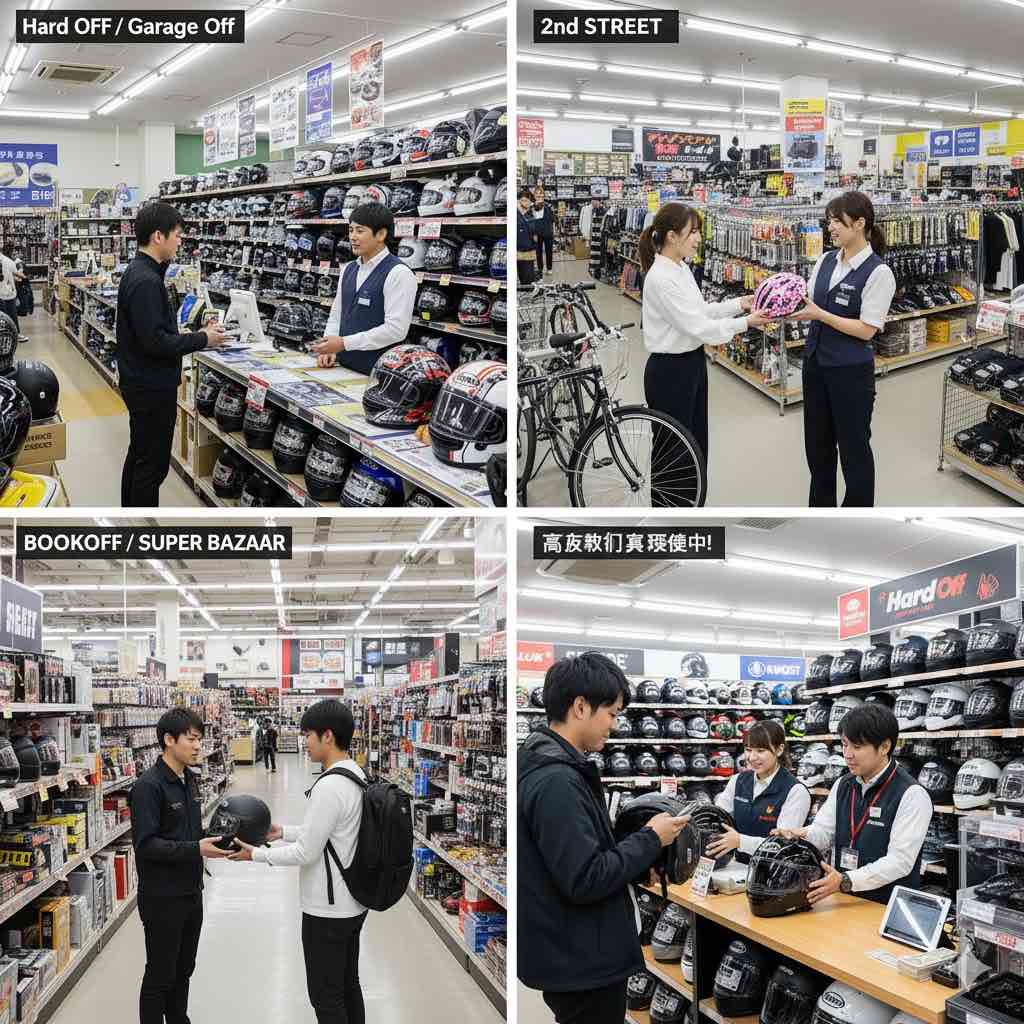 ヘルメットの買取|ハードオフと他社比較