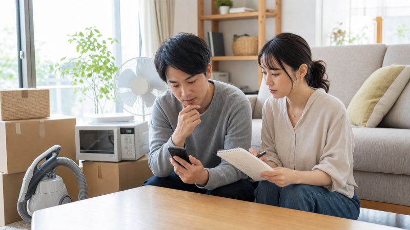 エコールの買取口コミを調べながら家具や家電の売却を考えるイメージ