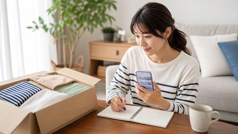 げんえきやの口コミを確認して出張買取を検討する様子