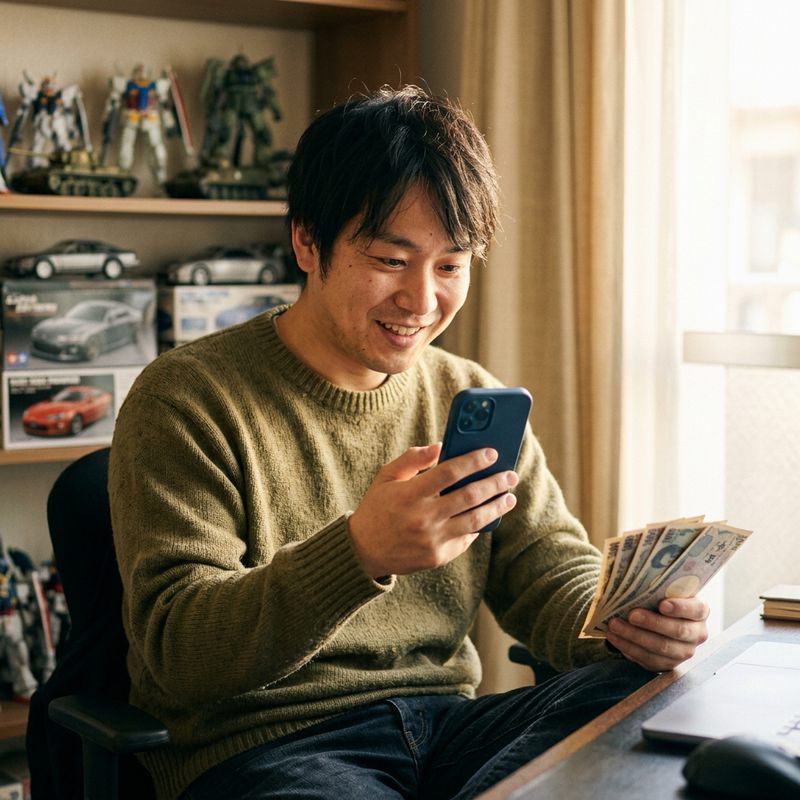 ガンプラを高価買取してもらって喜ぶ人