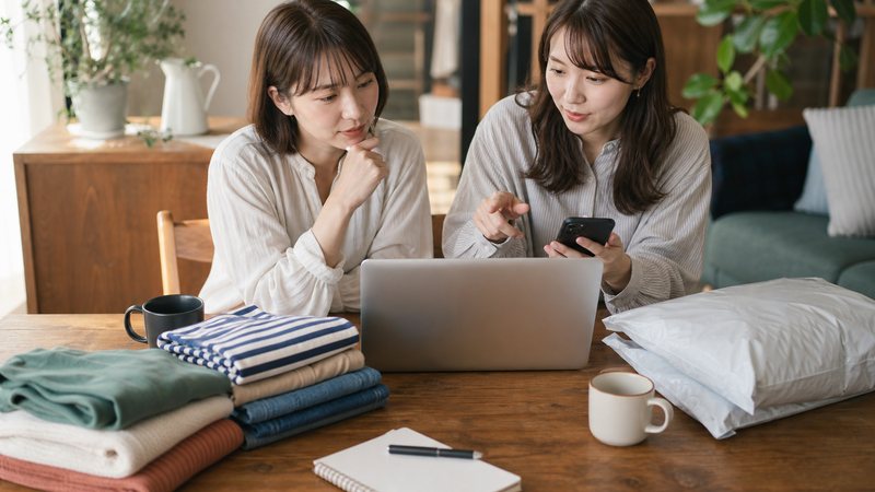状態が悪い服の売却先を比較するイメージ