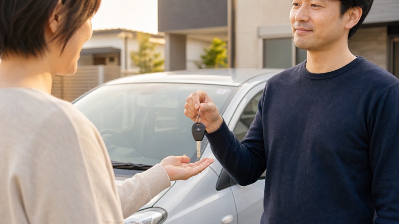トライアルの車買取の口コミを確認して売却準備を終える様子