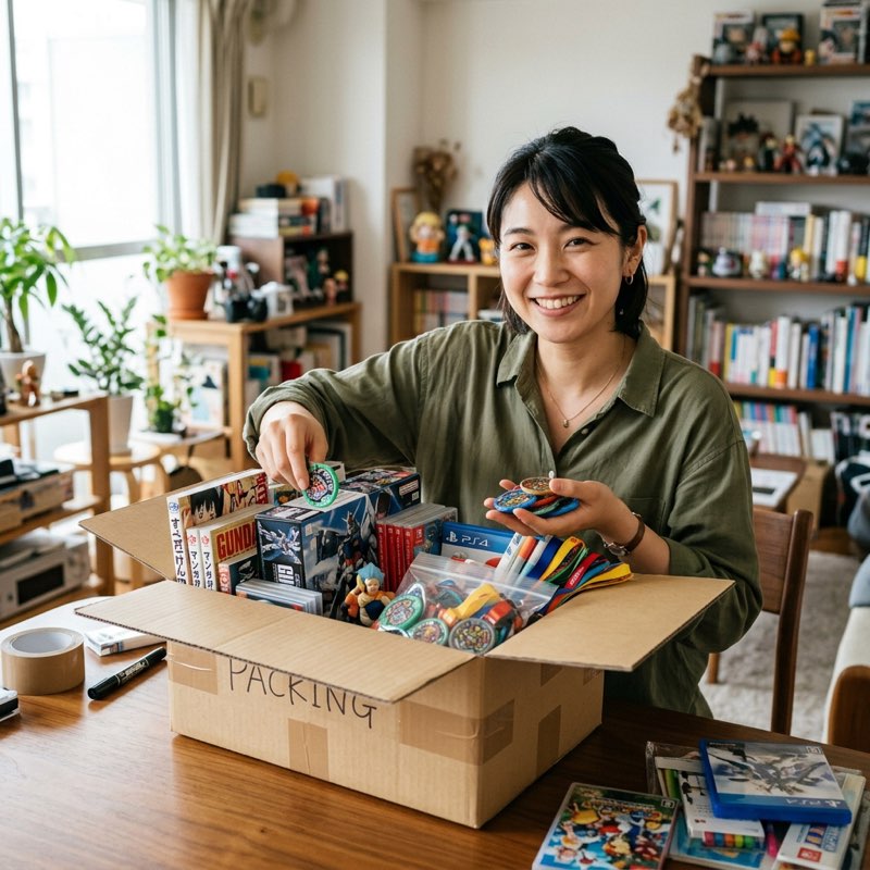 メダルを梱包している様子