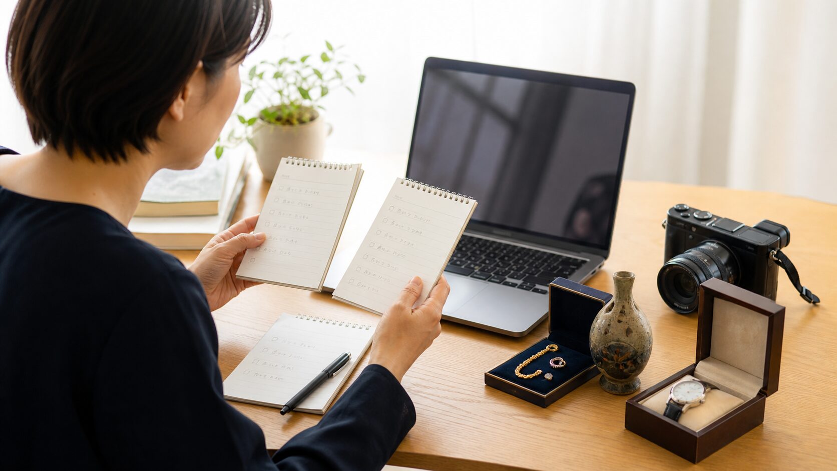 複数の買取査定を比較する様子