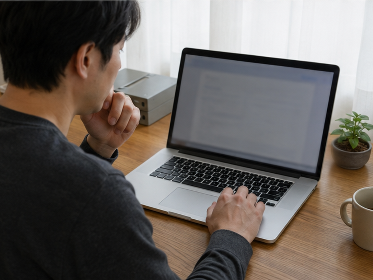 スマホで連絡を確認する場面