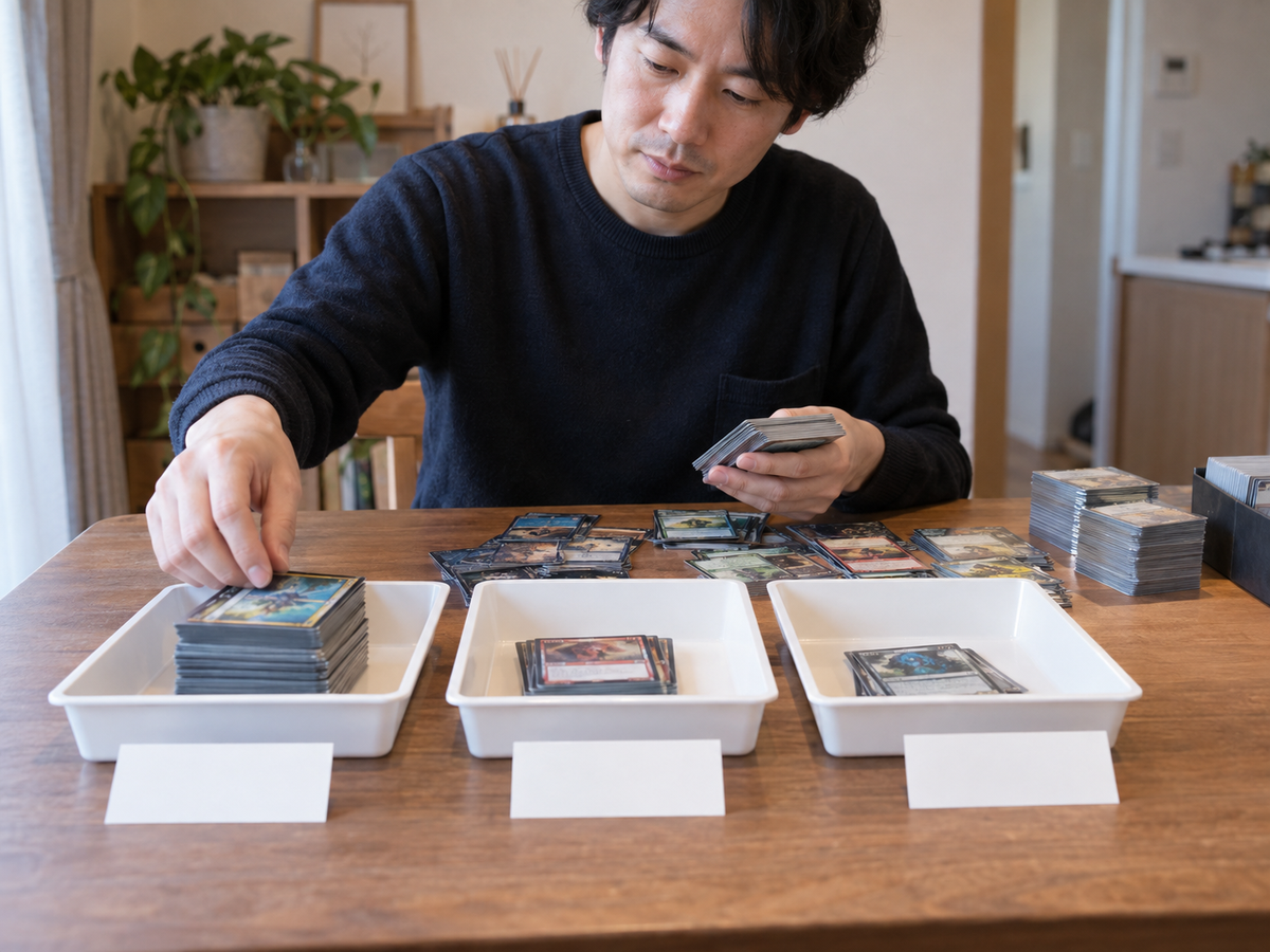 宅配と店頭の売り方を比べる場面