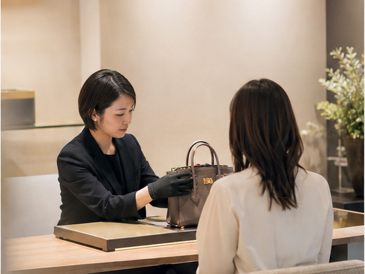 店頭で査定を受ける場面