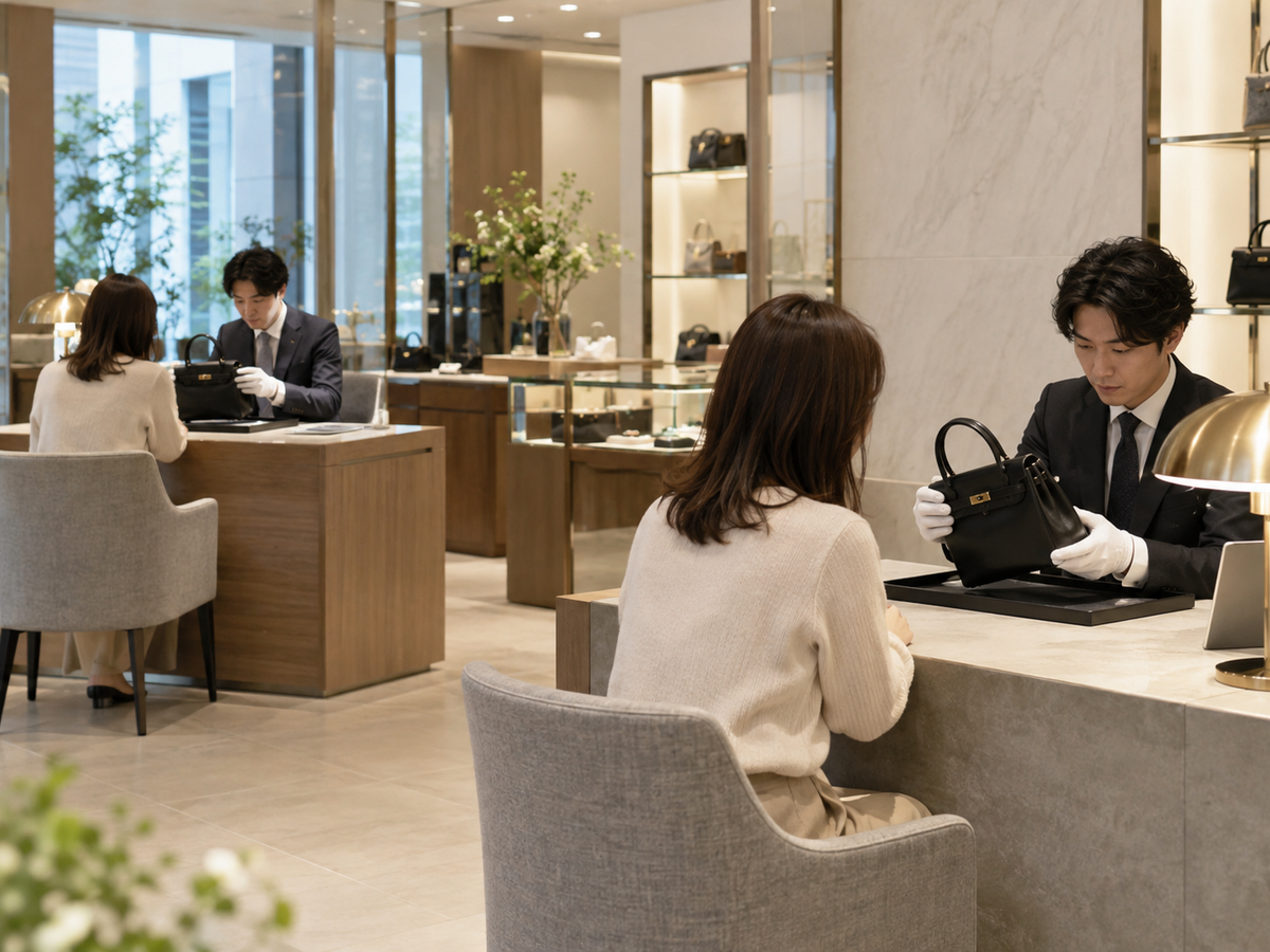 二つの店頭査定方法を比べる場面